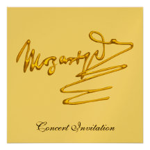 HOMAGE TO MOZART, GOLD METALLIC CONCERT CUSTOM ANNOUNCEMENT
