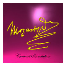 HOMAGE TO MOZART, GOLD  PINK CONCERT CUSTOM INVITATIONS