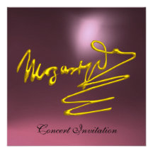 HOMAGE TO MOZART, GOLD  PINK PURPLE CONCERT PERSONALIZED ANNOUNCEMENT