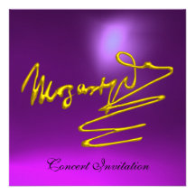 HOMAGE TO MOZART, GOLD  PURPLE CONCERT PERSONALIZED INVITE
