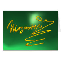 HOMAGE TO MOZART, Green Jade Greeting Cards