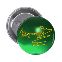 HOMAGE TO MOZART, jade green Pinback Button