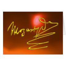 HOMAGE TO MOZART, Orange Agate Greeting Card