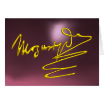HOMAGE TO MOZART, Pink Purple Amethyst Greeting Card