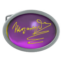 HOMAGE TO MOZART ,Purple Amethsyt Gemstone Oval Belt Buckle
