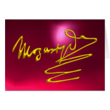 HOMAGE TO MOZART, Red Pink Ruby Greeting Cards