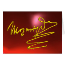 HOMAGE TO MOZART, Red Ruby Greeting Card