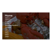 Homard délicieux avec du beurre tiré, la pomme de  carte de visite