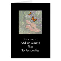 Home and Garden ~ Poppy Butterfly Flowers Greeting Card