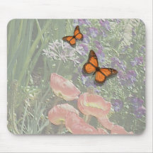 Home and Garden ~ Poppy Butterfly Flowers Mousepad