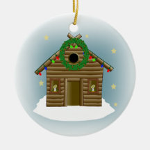 Home For The Holidays Log Cabin Christmas Christmas Tree Ornament