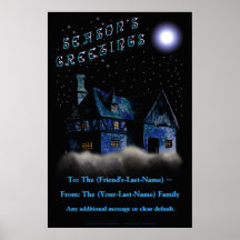 Home In The Sky (Personalized Holiday Door Poster)