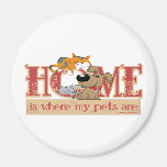 Home Is Where My Pets Are Fridge Magnet