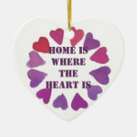 home is where the heart is heart pendent ornaments