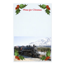 Home on the Train for Christmas Stationery