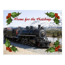 Home on the Train for Holidays Postcard