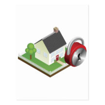 Home security system concept postcards