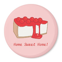 Home Sweet Home Cherry Cheesecake Magnet