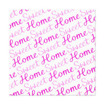 Home Sweet Home Script Design in Pinks Gallery Wrapped Canvas