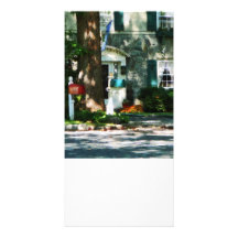 Home With Turquoise Shutters Photo Card