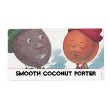 Homebrew Fun Anthropomorphic Coconut Porter Label