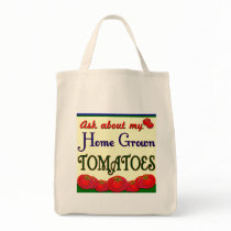 Homegrown Tomato Garden Slogan Canvas Bags