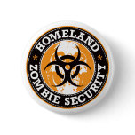 Homeland Zombie Security Skull - Orange Pins