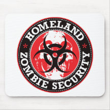 Homeland Zombie Security Skull - Red Mouse Pads