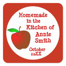 Homemade Apple Butter or Applesauce Labels Square Sticker