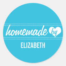 Homemade by you blue food label jar seal stickers