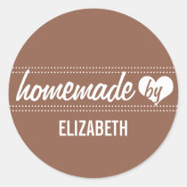 Homemade by you brown food label jar seal stickers
