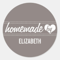 Homemade by you gray food label jar seal stickers