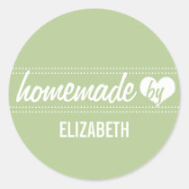 Homemade by you light green food label jar seal stickers