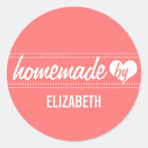 Homemade by you pink food label jar seal stickers