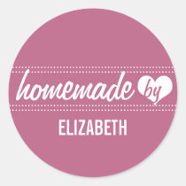 Homemade by you plum purple food label jar seal stickers