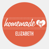 Homemade by you red food label jar seal stickers
