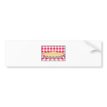 homemade cherry pie on chequered background bumper stickers