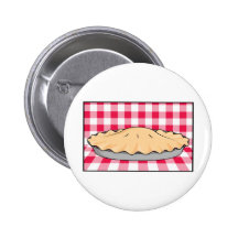 homemade cherry pie on chequered background buttons
