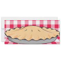 homemade cherry pie on chequered background custom announcement