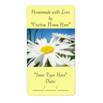 Homemade with Love Jar Can Gift Labels Tags Daisy