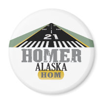 Homer Alaska - Airport Runway Refrigerator Magnet
