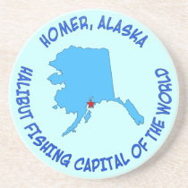 Homer, capital de pêche de flétan de l'Alaska du m dessous de verres