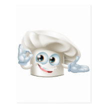 Homme de mascotte de chapeau de boulangers cartes postales