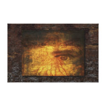 Homme de Vitruvian et affiche d'oeil humain Toiles Tendues