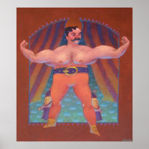 Homme fort et miniatures posters