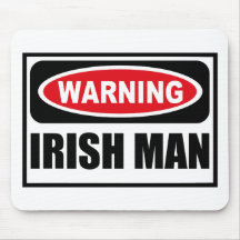 HOMME IRLANDAIS d'avertissement Mousepad Tapis De Souris
