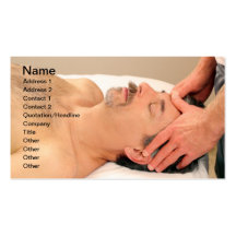 Homme massant le visage masculin cartes de visite personnelles