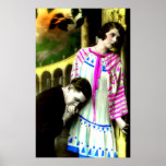 Homme romantique embrassant le cru de la main de l posters