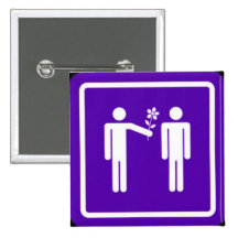 "Hommes avec le bouton de fleur" Badges Avec Agrafe