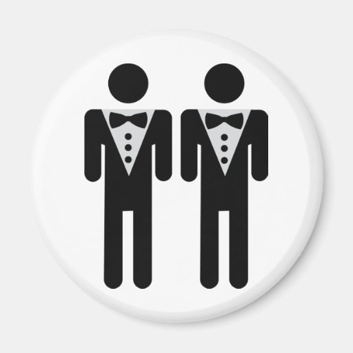 homosexual bridal couple icon refrigerator magnet